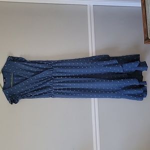 Blue Sleeveless Ruffled Maxi Dress